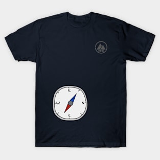 Hike Compass on Mountain Logo T-shirt for Birthday Gift T-Shirt